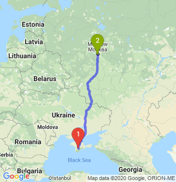 Маршрут из Симферополя в Москву