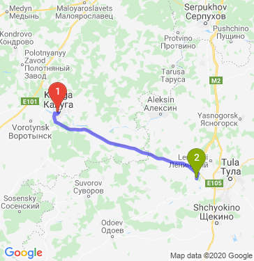 Маршрут из Калуги в Коптево