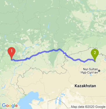 Маршрут из Пензы в Щучинск