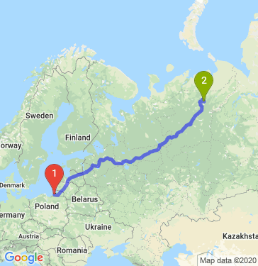 Маршрут из Калининграда в Усинск