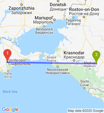 Маршрут из Симферополя в Курганинска