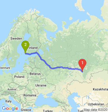 Маршрут из Уфы в Турку