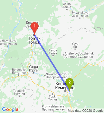 Маршрут из Томска в дер.жургавань
