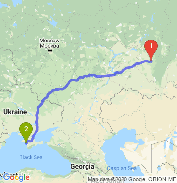 Маршрут из Уфы в Евпаторию