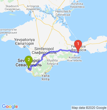 Маршрут из Феодосии в Севастополь
