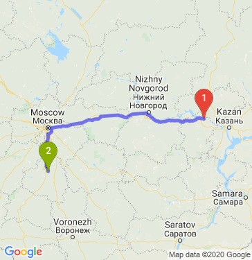 Маршрут из Новочебоксарска в Тулу