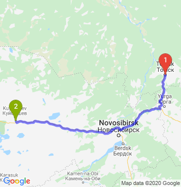 Маршрут из Томска в Барабинска