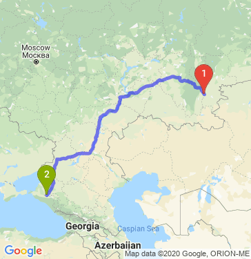 Маршрут из Магнитогорска в Краснодар