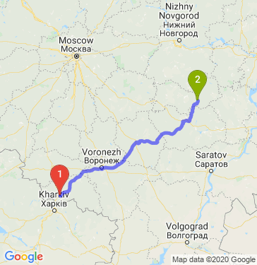 Маршрут из Белгорода в Саранск