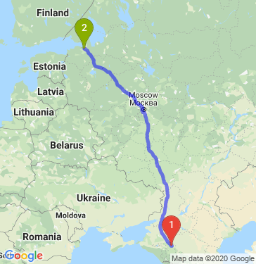 Маршрут из Армавира в Санкт-Петербург