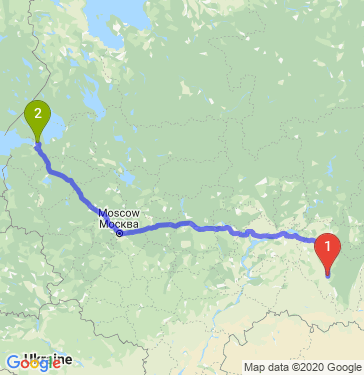 Маршрут из Стерлитамака в Санкт-Петербург