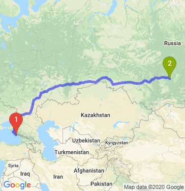 Маршрут из Сочи в Красноярск
