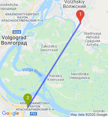 Маршрут по Волгограду
