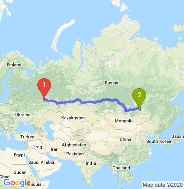 Маршрут из Чебоксар в Читу