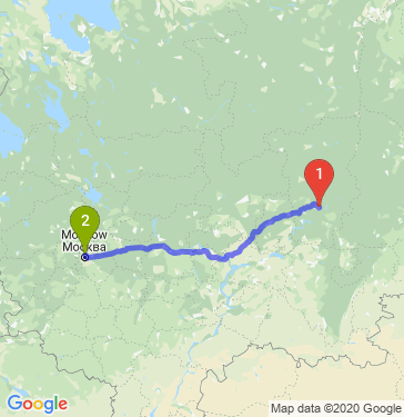 Маршрут из Перми в Бородино