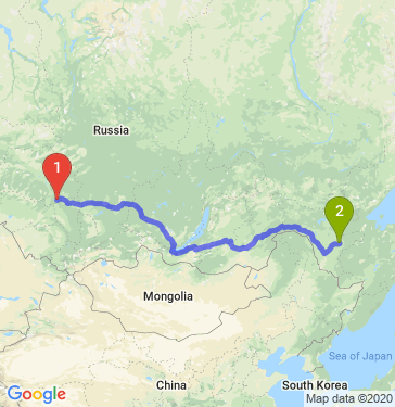 Маршрут из Томска в Февральск