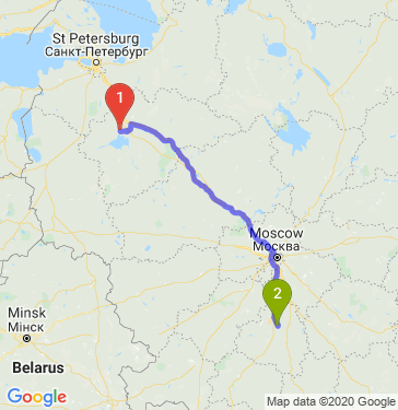 Маршрут из Великого Новгорода в Тулу