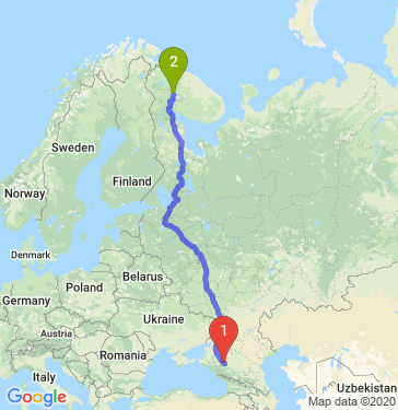 Маршрут из Армавира в Мончегорск