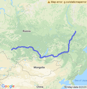 Маршрут из Якутска в Новосибирск