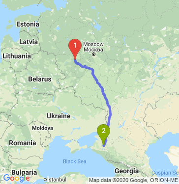 Маршрут из Вязьмы в Кореновска