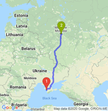 Маршрут из Евпатории в Москву