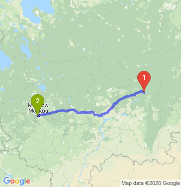Маршрут из Перми в Москву