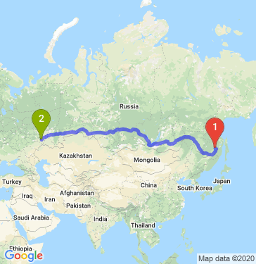 Маршрут из Комсомольска-на-Амуре в Самару