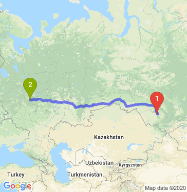Маршрут из Барнаула в Владимира