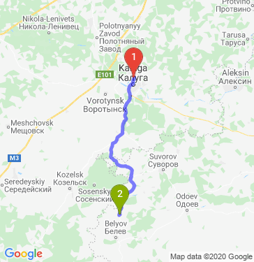 Маршрут из Калуги в Иваново