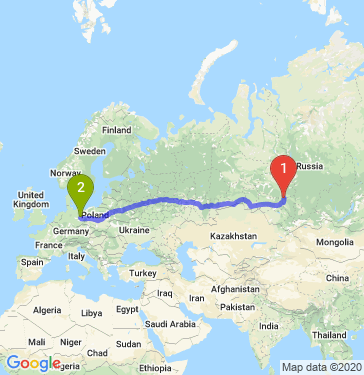 Маршрут из Томска в Берлин
