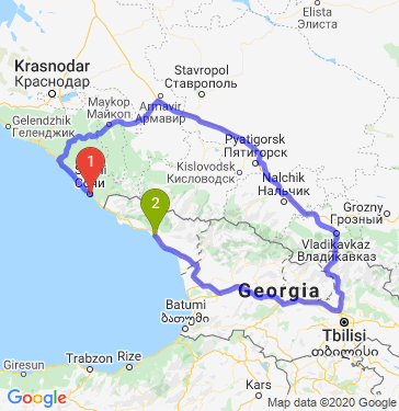 Маршрут из Сочи в Сухума