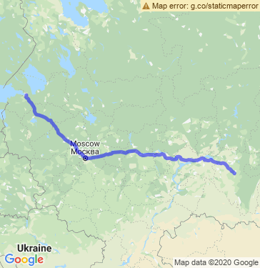 Маршрут из Уфы в Санкт-Петербург