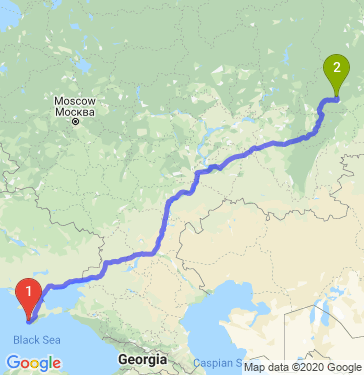 Маршрут из Севастополя в Екатеринбург