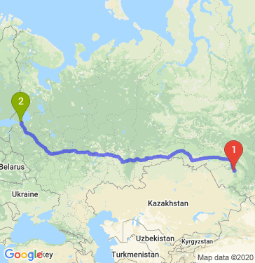 Маршрут из Барнаула в Санкт-Петербург