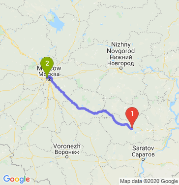 Маршрут из Пензы в Москву