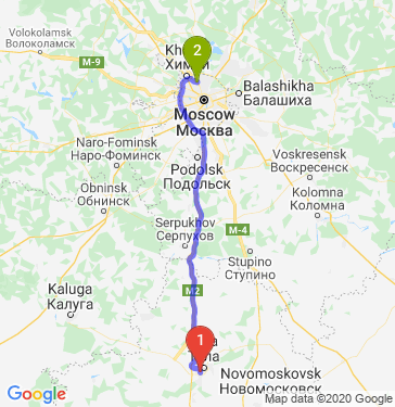 Маршрут из Тулы в Москву