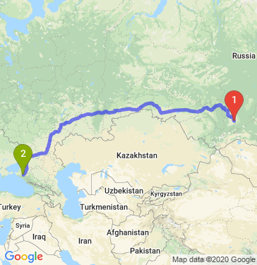 Маршрут из Абакана в Краснодар