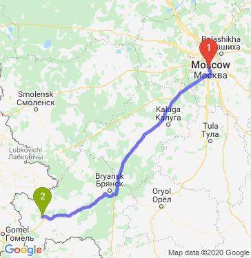 Маршрут из Москвы в Клинцы