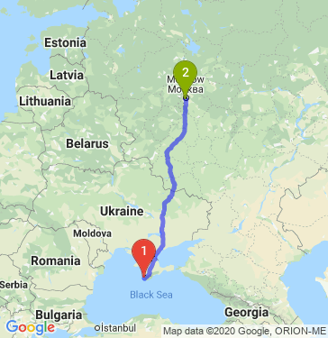Маршрут из Севастополя в Москву