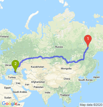 Маршрут из Якутска в Сочи