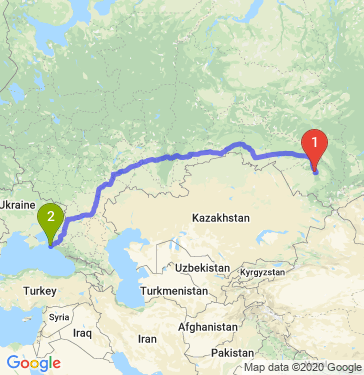 Маршрут из Барнаула в Анапу