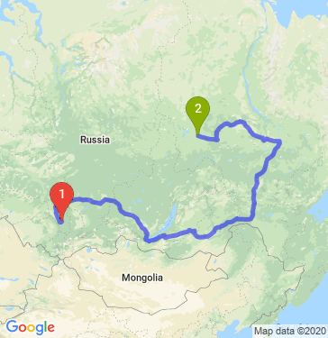 Маршрут из Атаманова в Мирный