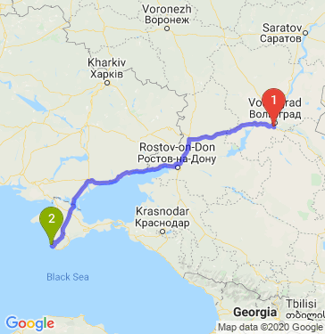 Маршрут из Волгограда в Севастополь