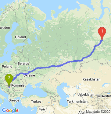 Маршрут из Сургута в Нови-Сад