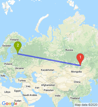 Маршрут из Улан-Удэ в Санкт-Петербург