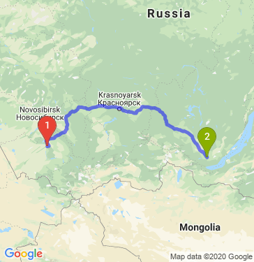 Маршрут из Барнаула в Ангарска