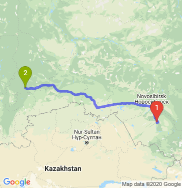 Маршрут из Барнаула в Екатеринбург