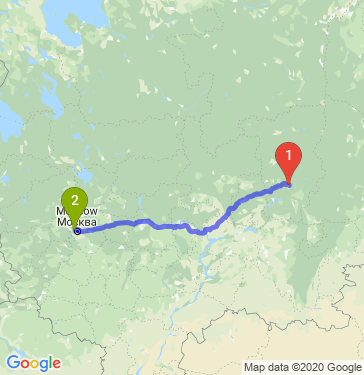 Маршрут из Перми в Москву