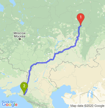 Маршрут из Перми в Краснодар
