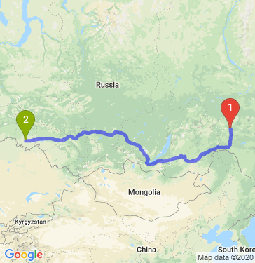 Маршрут из Нерюнгри в Омск